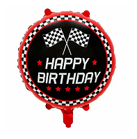 Фольгована кругла кулька "Happy Birthday, Формула-1", 45 см. (Китай)