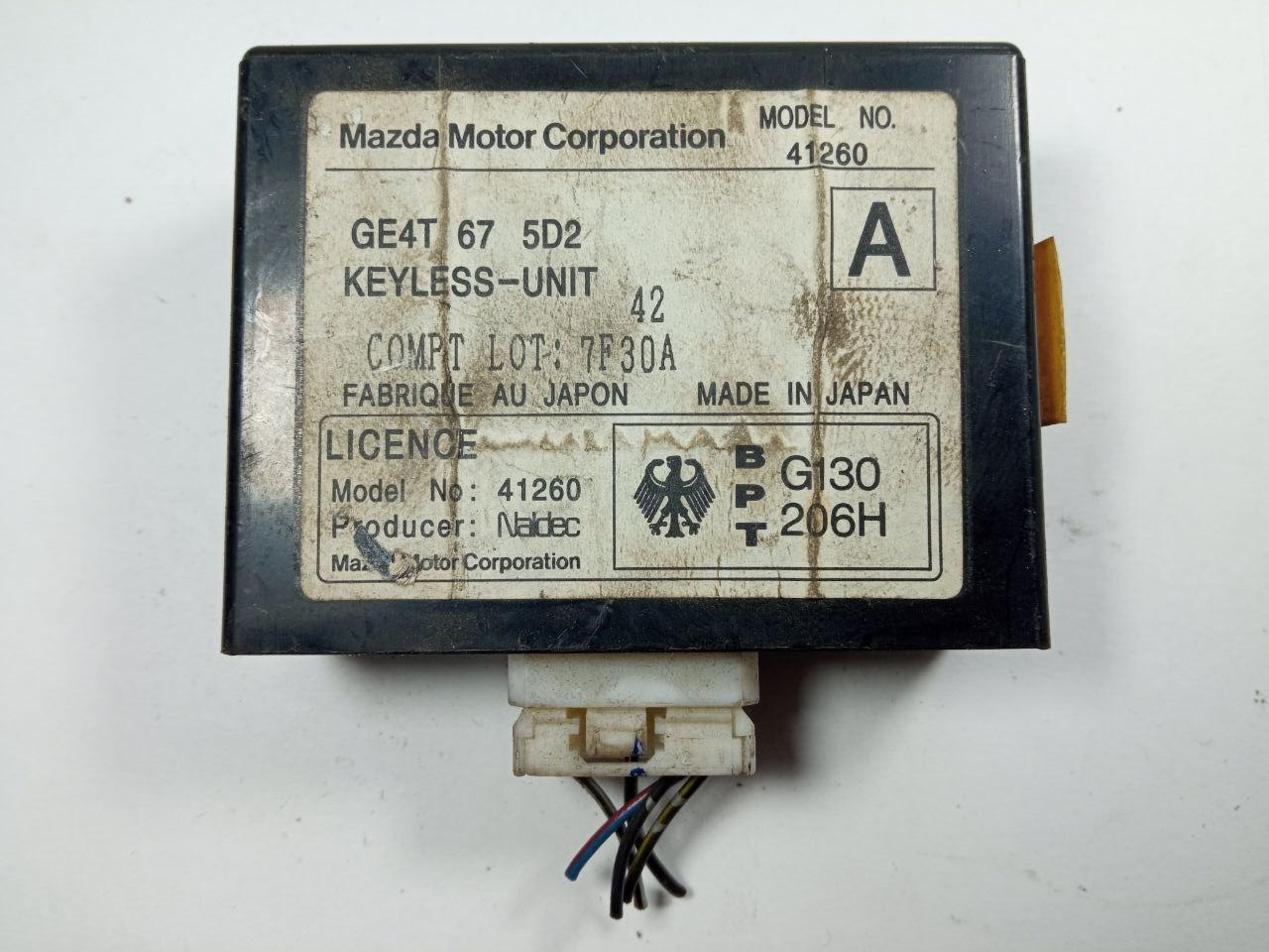 Блок керування центральним замком 41260 GE4T67 5D2 A 7F30A MAZDA 626