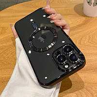 Протиударний прозорий чохол MagSafe на iPhone 13 PRO черний