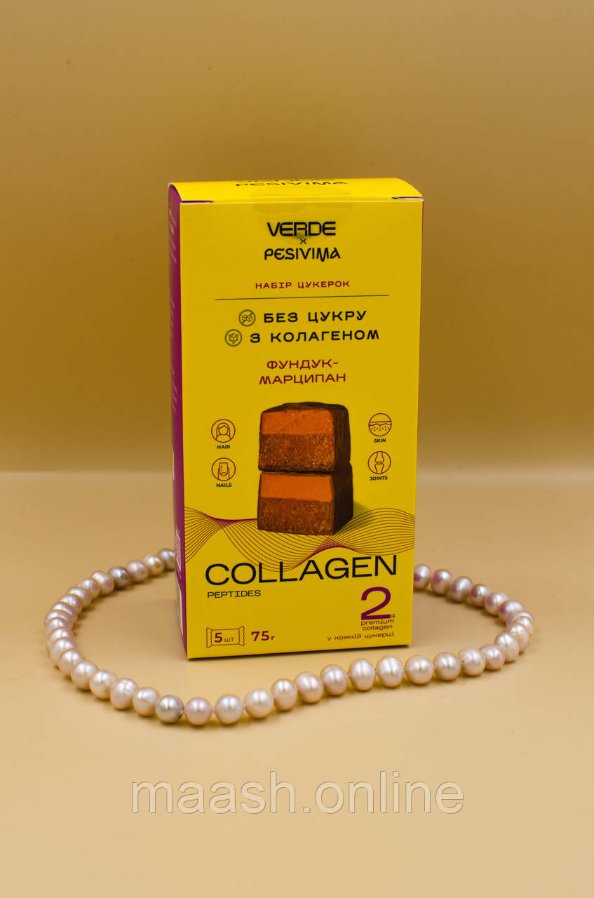 Набір цукерок COLLAGEN фундук-марципан 5 шт Verde, 75 г
