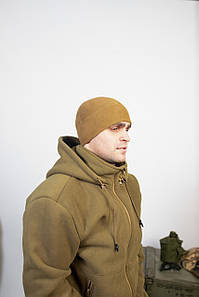 Шапка флісова борт, 260гр/м, койот