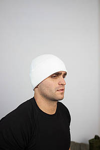 Шапка флісова 260 гр/м борт, біла