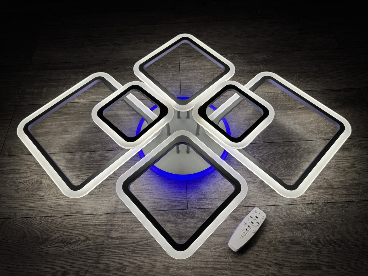 Яскрава стельова світлодіодна люстра 4169/6GR LED 3color dimmer, фото 1