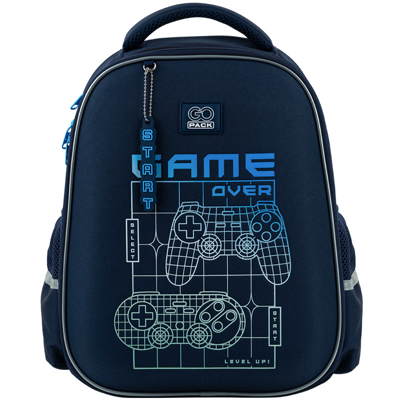 Рюкзак шкільний напівкаркасний GoPack Education Level Up GO25-165M-7 38x28x13 синій, фото 1