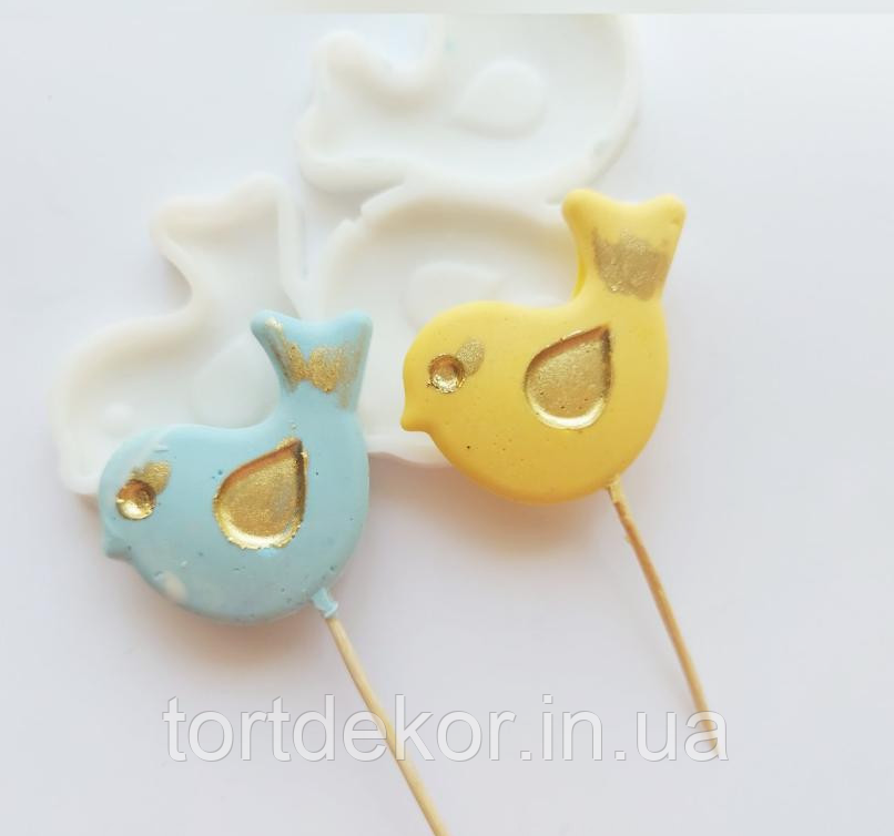 Молд пташки Молд для карамелі ,шоколаду  пташки 3 шт, фото 1