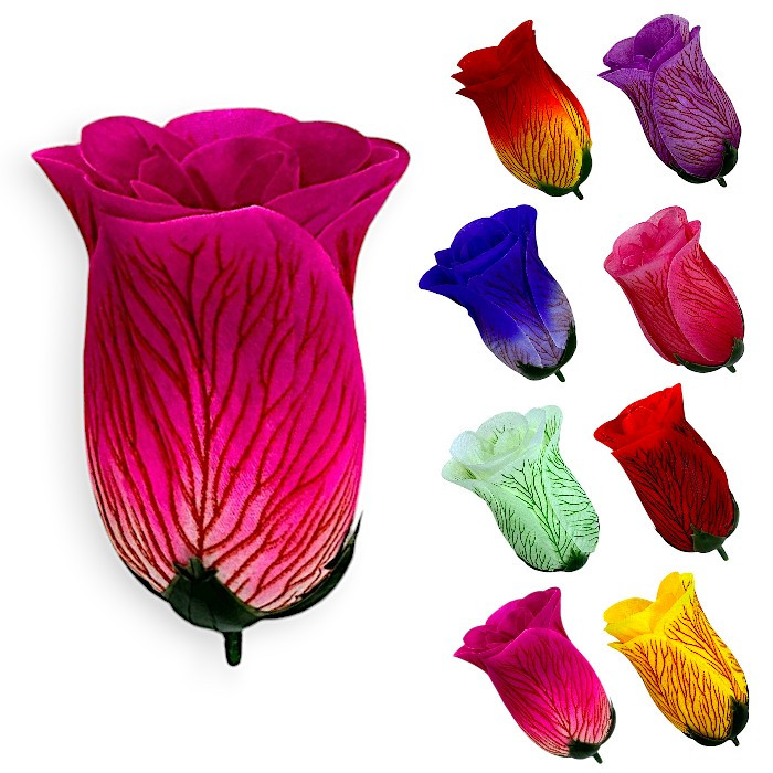 Штучний бутон троянди с прожилками, 10см, фото 1