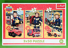 Пазли Trefl    3х (34880) 20-36-50 шт Пожежник Сем