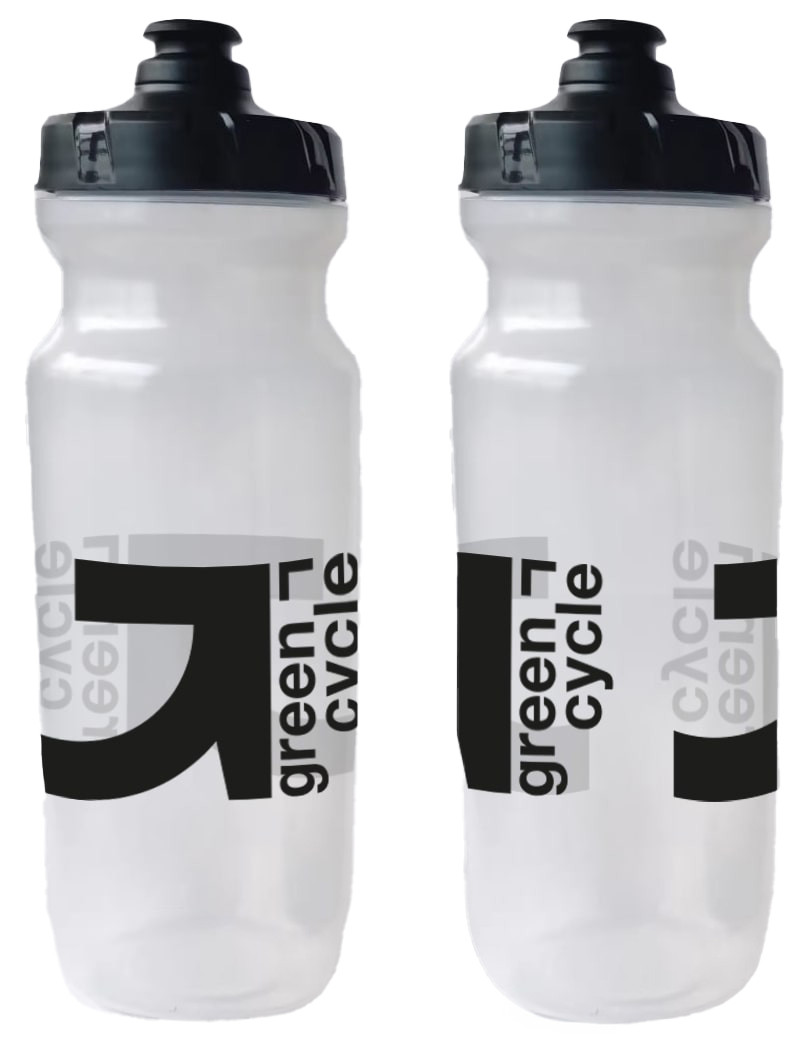 Фляга 0,75 Green Cycle GBT-517 зі збільшеним клапаном, прозора з чорним