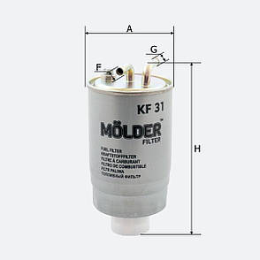 Фільтр паливний Molder Filter KF 31 (WF8043, KL41, WK8423), фото 4