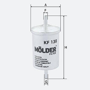Фільтр паливний Molder Filter KF 138 (WF8034, KL248, WK612), фото 4