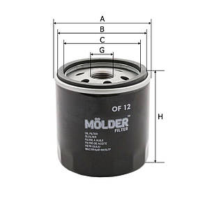 Фільтр масляний Molder Filter OF 12 (WL7098, OC21o. F., W712), фото 4