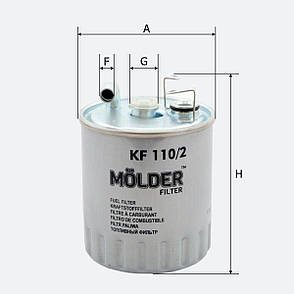 Фільтр паливний Molder Filter KF 110/2 (WF8239, KL100/2, WK84213), фото 4