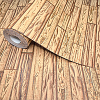 Шпалери вінілові 10.05 × 0.53 м Слов’янські шпалери 9419-05 (під цеглу), коричневі для кухні, коридору, вітальні, спальні