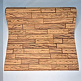 Шпалери вінілові 10.05 × 0.53 м Слов’янські шпалери 9419-05 (під цеглу), коричневі для кухні, коридору, вітальні, спальні, фото 4