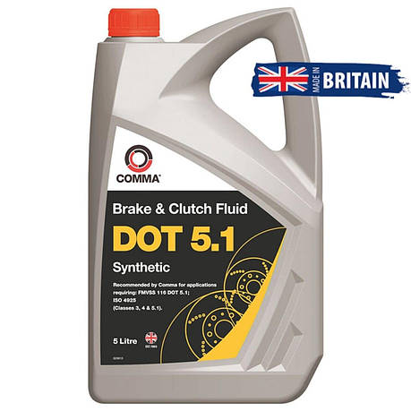 Гальмівна рідина Comma DOT 5.1 BRAKE FLUID 5л, фото 1