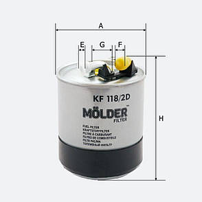 Фільтр паливний Molder Filter KF 118/2D (WF8353, KL228/2D, WK84223X), фото 4
