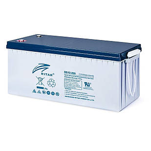 Гелева акумуляторна батарея Ritar DG12-200 Gray Case 12V 200.0 Ah