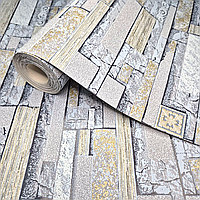 Шпалери вінілові 10.05 × 0.53 м Слов’янські шпалери 9408-03, сірі для коридору, вітальні, кухні, спальні