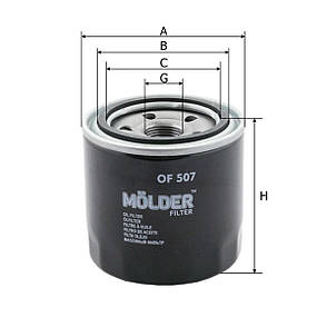 Фільтр масляний Molder Filter OF 507 (WL7107, OC617, W6102), фото 3