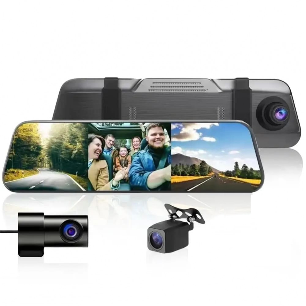 Дзеркало з відеореєстратором L1056+ 12' (3 камери) WiFi touch AHD