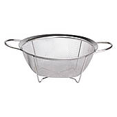 Друшляк з двома ручками 22 см дрібнокомірчаста сітка з нержавіючої сталі