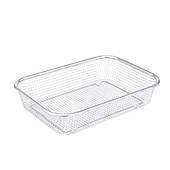 Сито-кошик для миття овочів та фруктів 24х15х5 см друшляк з нержавіючої сталі