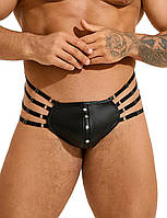 Стрінги чоловічі з регулюючими резинками з боків чорні Star Night розмір L Кайф