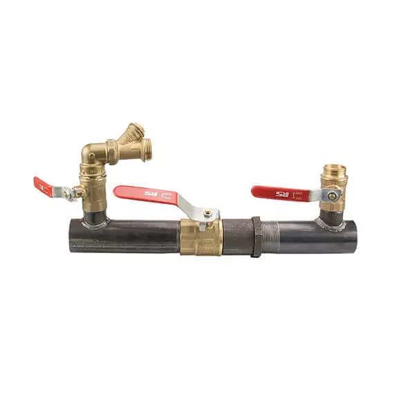 Байпас 40 1 1/2" короткий 200мм з краном ПОВНОПРОХІДНИМ {1}