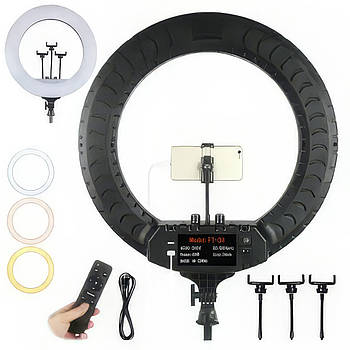 Кільцева селфі лампа Soft Ring LED з трьома тримачами для смартфона 36 см RL-14