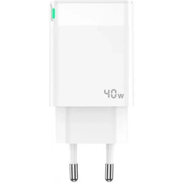 Мережевий зарядний пристрій для телефона Jellico C121 2PD 40W + Type-C to Type-C cable White, фото 1