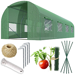 Парник Plonos 10м2 400×250×200 см, зелёный с 8 окнами