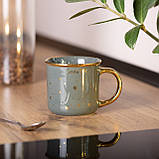 Чашка керамічна із золотим обідком та позолоченою ручкою 320 (мл) Good life Зелена, фото 4