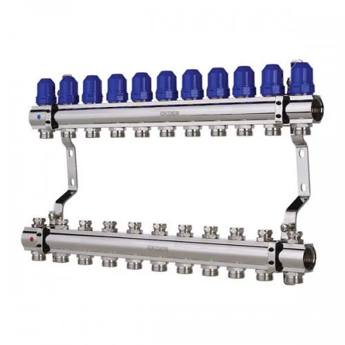 Колектор на 11 контури для опалення латунний (Чехія)