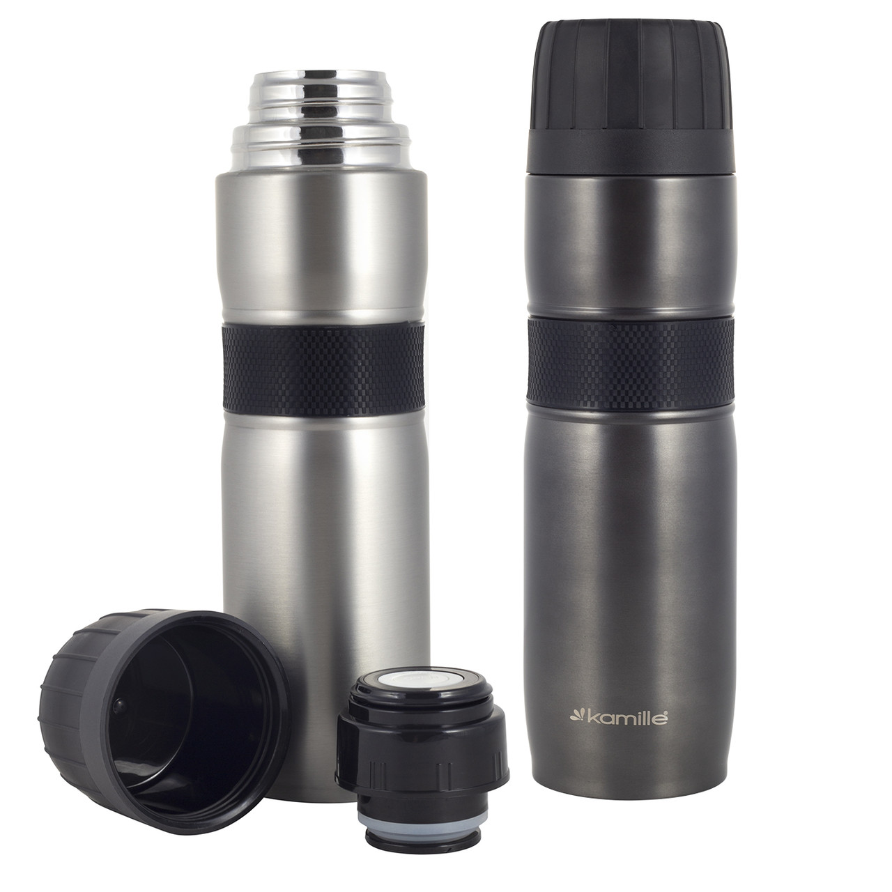 Термос для чаю та кави Kamille KM-2039 Journey з силіконовою накладкою 950 мл, фото 1