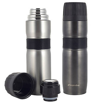 Термос для чаю та кави Kamille KM-2039 Journey з силіконовою накладкою 950 мл