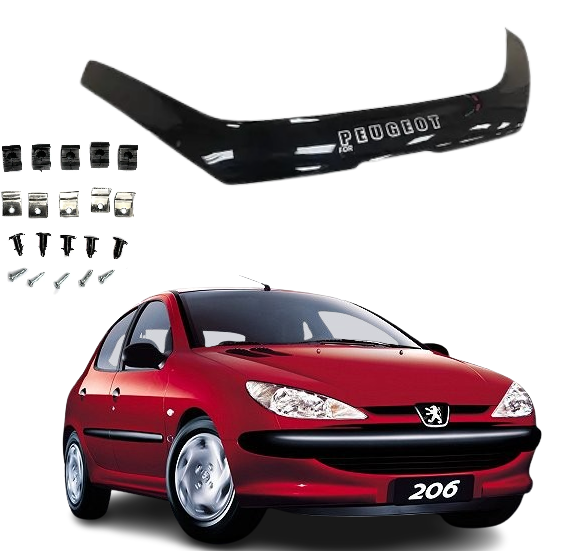 Дефлектор капота на Peugeot 206 1998-2009 Мухобійка на Peugeot 206