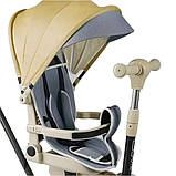 Самокат з козирком, сидінням та додатковими колесами 5 в 1 Skyper BL-83655 Бежевий, фото 4