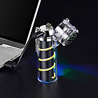 Запальничка usb Герб України з підсвіткою + ліхтарик у подарунковому пакованні F-739U2, фото 3