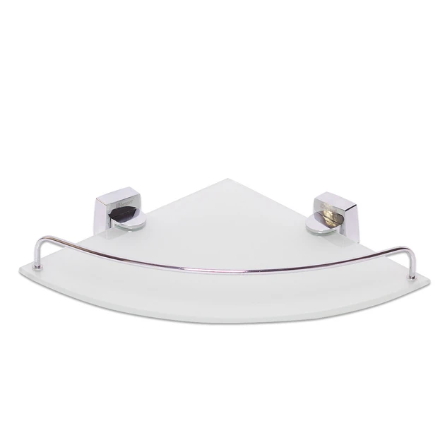 Полка для ванної Besser KM-8817 кутова скляна 28х28х6 см, фото 1