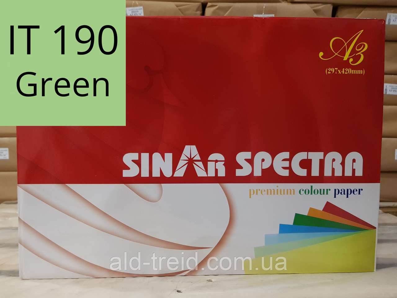 Папір кольоровий Spectra Color А3 80 г/м2 зелений IT190 Green