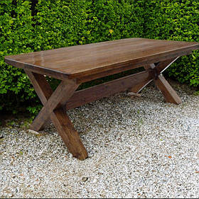 Дерев'яний садовий стіл 1,95 м "Хром". Колір: Горіх