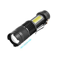 Ліхтарик  525/8468-XPE+COB, Li-Ion акум., zoom, ЗП microUSB