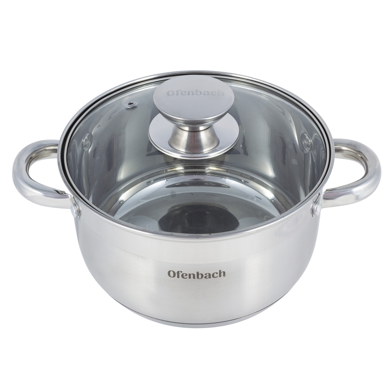 Каструля з кришкою із нержавіючої сталі 2.4л Ofenbach KM-100512, фото 1