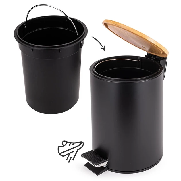 Відро для сміття з хромованої сталі 3л Kamille KM-0203, фото 1