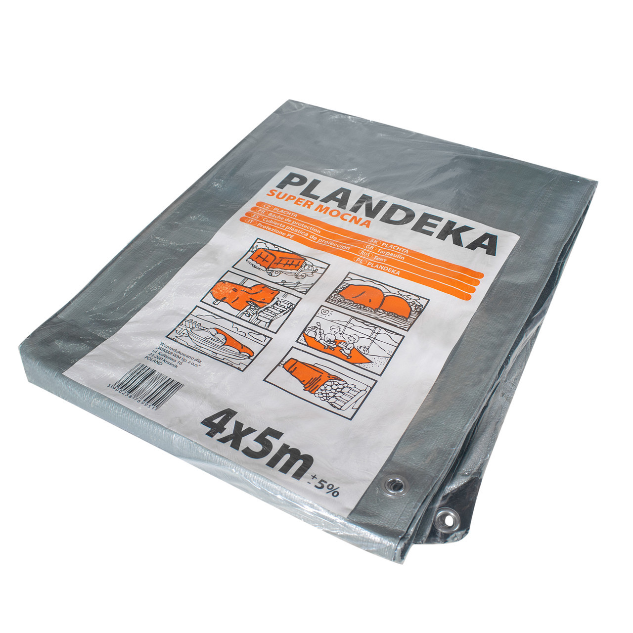Тент універсальний для накриття від дощу, сонця, вітру "PLANDEKA" 4 х 5 м 160 г/м² (Niz16425)
