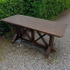 Дерев'яний садовий стіл 1,95 м "Імперія". Колір: Горіх