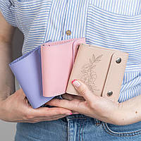 Подарунок для жінки дівчини матусі шкіряний жіночий гаманець маленький з гравіюванням іменний