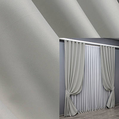 Комплект штор (2шт. 1,5х2,9м.) блекаут, колекція "Midnight". Колір світло-сірий. Код 1670ш 33-0578