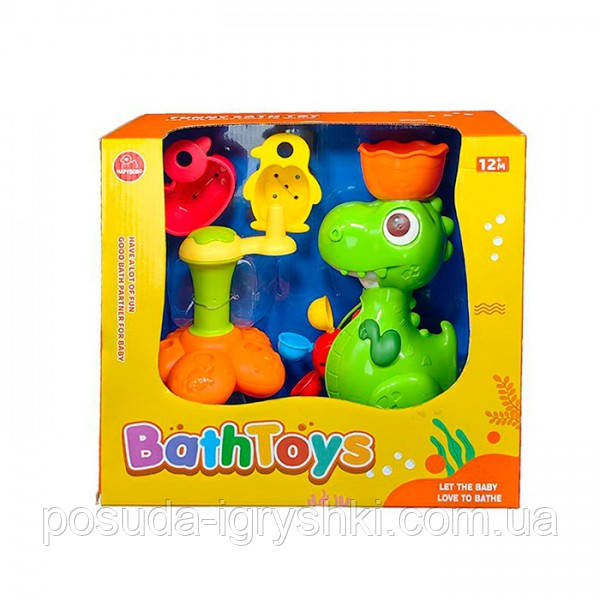 Водоспад 8880D динозавр, рухливі деталі, на присосці, 2 ємності, в коробці, 33-30-14см, фото 1