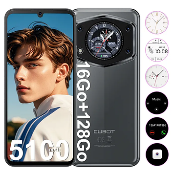 Смартфон Cubot A30 6/128GB Grey 6.75" 90Hz T616 Octa-Core Android 14 + чохол + скло